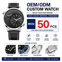 Montre à quartz pour homme Mini Focus MF0035G avec logo personnalisé, bracelet en cuir, cadran minimaliste, montre-bracelet décontractée et élégante, design élégant, OEM ODM