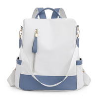 Sac à dos antivol en nylon résistant à l'eau avec port USB, coloris assortis, grande capacité, pour femme, idéal pour l'université et les voyages - Offre Spéciale