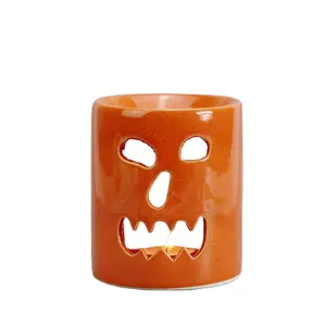 Halloween Trang Trí Sáng Tạo Cam Hộp Sọ Gốm Sáp Tan Dầu Burner Cho Tùy Chỉnh