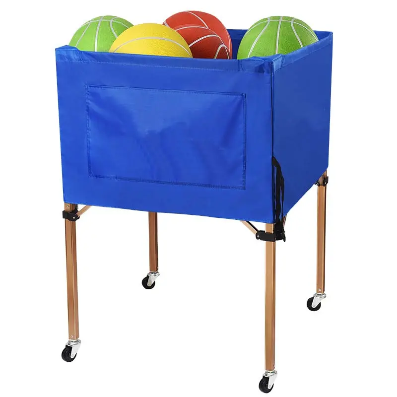 Carro de pelota de tenis plegable de aluminio, carrito de transporte de pelota de tenis de fútbol portátil duradero con ruedas Mecanum