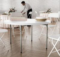 LIVRAISON AUX ÉTATS-UNIS Tables pliantes de banquet en gros 48" 60" 72" Tables pliantes rondes en plastique pour restaurants, événements et traiteur