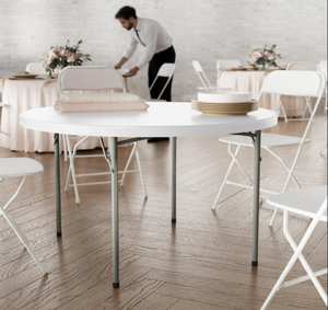 USA DELIVERY Wholesale <b>Folding</b> Banquet <b>Tables</b> 48" 60" 72"Commercial <b>Round</b> Plastic <b>Folding</b> <b>Tables</b> for Restaurants Events Catering - Product Image 1