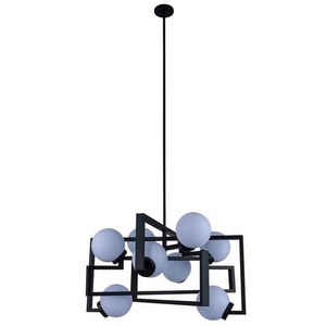 Lámpara Colgante LED de Metal con Globo de Chispas y Acrílico para Recepción de Hotel, Área Pública y Salón, Estilo Sea Scheme Choice de Comfort Inn - Product Image 3