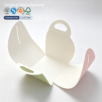 Caja de Regalo Triangular Plegable y Autoensamblable para Pasteles, Impresa a Medida, de Papel Reciclable de Grado Alimenticio, Bolsa de Transporte para Pastelería, OEM ODM