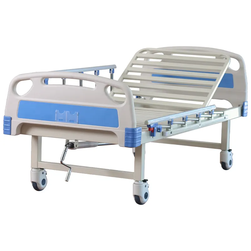 Preço barato cama manual de 1 função cama de hospital ajustável cama de paciente