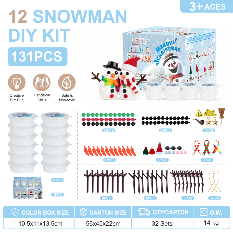 Build a Snowman Kit 12 Cups(131pcs) - In Stock