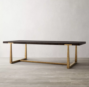 Muebles de comedor de madera maciza americana <span class=keywords><strong>Mesa</strong></span> artesanal forjada Hotel Villa se puede personalizar tamaño - Product Image 2