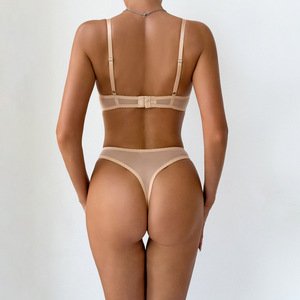 ชุดชั้นในเซ็กซี่แบบใหม่ ผ้าตาข่ายซีทรู แต่งระบายลูกไม้ พร้อมโครงเหล็กดันทรง ชุดบราและกางเกงในผู้หญิงแบบ 2 ชิ้น - Product Image 6