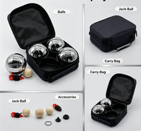 Boules de pétanque pour jeu de pelote, quatre boules en argent, emballage en nylon, logo personnalisable.