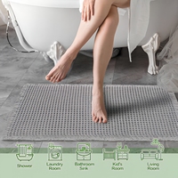 Tapis de bain gaufré FIGOO - Vente directe usine avec pompons, durable et à séchage rapide, pour usage domestique et hôtelier