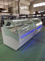 Présentoir de crème glacée de comptoir à dégivrage automatique en acier inoxydable pour vitrine réfrigérée de restaurant