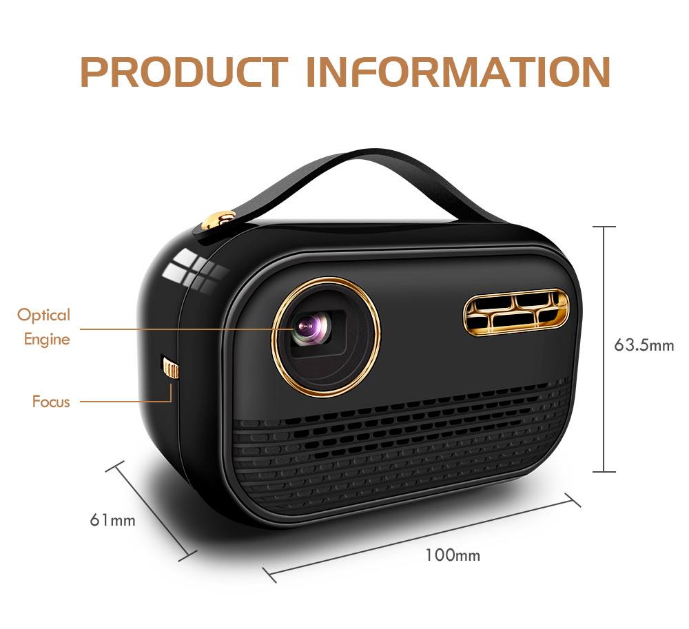 4K Mini DLP Projector Portable Durable Android Home Theater Mini Projector