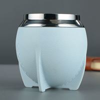 Nouvelle Tasse à Yerba Maté en Cuir à Double Paroi en Acier Inoxydable 304 Argentin, 280 ml, Modèle Calabash, Vente Chaude 2025