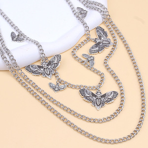 Butterfly Waist <b>Chain</b> Tibetan Silver Three Layer Hip Hop Halloween Fashion Body <b>Chain</b> For Women - Product Image 3