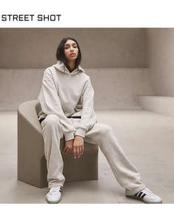 Uncuffed <b>Sweatpants</b> Flocking Light Oatmeal Dark Oatmeal Stretch <b>Oversized</b> <b>Sweatpants</b> - Product Image 5