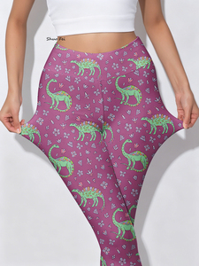 Leggings de <span class=keywords><strong>yoga</strong></span> taille haute pour femme, imprimé dinosaure mignon, coupe ajustée, collants graphiques fantaisie, pantalon d'entraînement, vêtements de détente pour les fêtes - Product Image 2