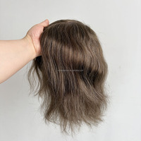 Système de remplacement capillaire en PU injecté, avec base en peau fine et mèches de cheveux humains vierges injectées