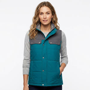 Veste matelassée unisexe bleu sarcelle, col montant, fermeture éclair, coupe-vent, respirante, motif décontracté, pour l'automne, rembourrage en coton - Product Image 1