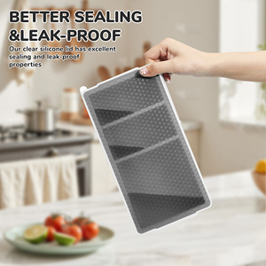 Molde de silicona cuadrado personalizado y duradero para bandeja de hielo, apto para microondas, de 1 a 2 tazas, seguro para congelador, de grado alimenticio, ecológico, para almacenamiento de helado para bebés - Product Image 5