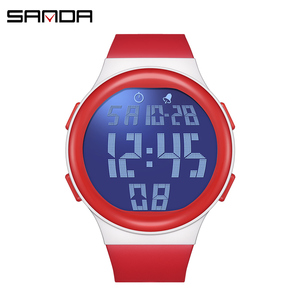SANDA 2151 nouveau grand écran monocœur <span class=keywords><strong>montre</strong></span> électronique extérieur lumineux étanche tendance coréen numérique garçon montres de mode - Product Image 3