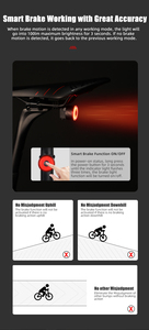 Gaciron Loop-100 luz trasera de bicicleta para bicicleta 100LM luz trasera de bicicleta magnética Freno de bicicleta inteligente accesorios de luz - Product Image 5