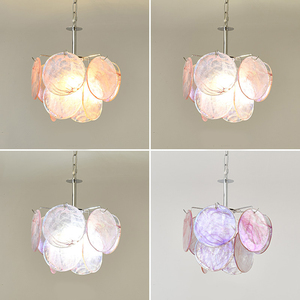 Lámpara de Techo Retro Estilo Murano Francés, con Cristales Multicolores de Nubes Blancas, Lámpara de Noche de Lujo para Dormitorio - Product Image 4