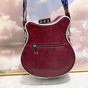 Çantalar ve çanta kadınlar için lüks tasarımcı deri Crossbody omuzdan askili çanta el yapımı gitar şekli çanta çanta - Product Image 6