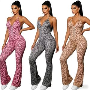Combinaison de sport <span class=keywords><strong>pour</strong></span> <span class=keywords><strong>femme</strong></span> à motif, style yoga, avec pantalon évasé et haut tube, <span class=keywords><strong>pour</strong></span> l'entraînement - Product Image 1