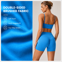 Ensemble de yoga 2 pièces personnalisé pour femme : Soutien-gorge de sport et short froncé taille haute – Tenue de fitness, de gym et de sport