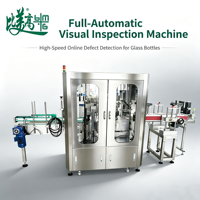 Inspecteur intelligent à vision IA pour bouteilles d'alcool, utilise un algorithme IA pour détecter automatiquement les défauts d'apparence des étiquettes, des impressions et des bouchons.