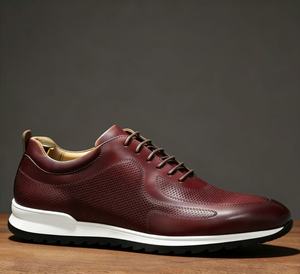 Baskets de luxe en cuir véritable pour hommes, chaussures Oxford classiques confortables à lacets, décontractées, pour l'extérieur, la rue, les voyages, chaussures plates - Product Image 4