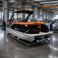 Nouveau Bateau Ponton en Aluminium de 22 pieds (2026) - Ponton de Pêche pour 12 Personnes, Rangement Porte-Cannes, Certifié CE, Moteur et Remorque en Option