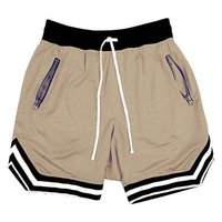 CUICHANG Short de Basketball Vintage Streetwear pour Homme, Respirant, Broderie Tackle, Rétro, Uni, Double Maille, Personnalisable