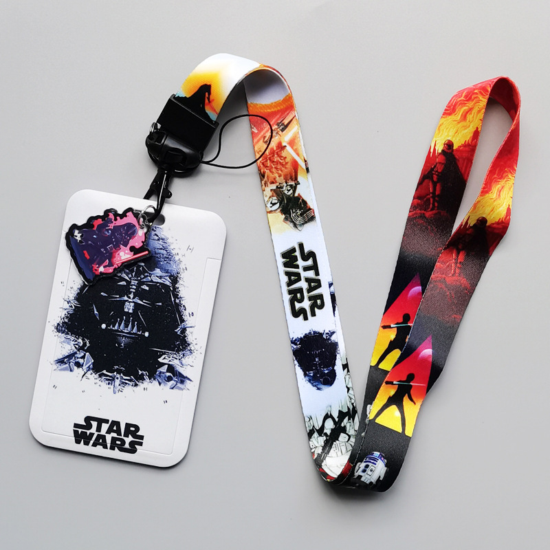 Cool Cartoon Star Darth Vader Wars Card Case Cover Promotional Gifts Student Bus ID Name Badge Card Holder Custom Lanyards Image 5