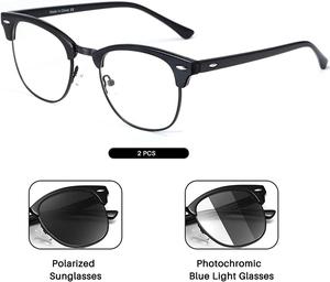 Lunettes photochromiques carrées femmes <span class=keywords><strong>filtre</strong></span> lumière bleue Anti UV400 lunettes d'ordinateur lunettes de soleil en plein air - Product Image 3