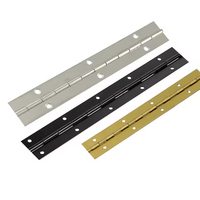 Charnière de piano continue longue en acier soudé, laiton doré, pour portes en bois, boîtes à outils, boîtes à cigares, armoires de rangement et couvercles de meubles
