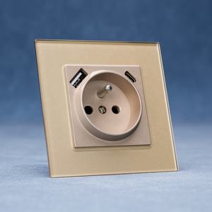 EU USB một USB C tường sạc Ổ cắm trắng đen vàng grey 220V 16A pháp ổ cắm với loại A + C Cổng USB - Product Image 6