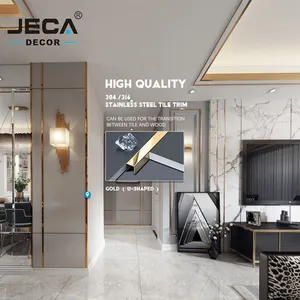 Trims For Foshan JECA Factory Directly Tile Profile Stainless Steel Tile Trim For Wall Floor Decoration U Shape Tile Accessories