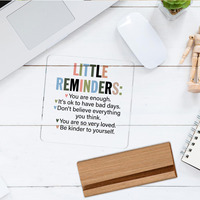 Cadeau inspirant et motivant, petits rappels, panneau décoratif de bureau, panneau en acrylique avec support en bois pour bureau, table, étagère