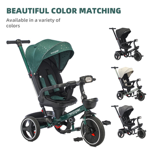 2023 pliant 4 en 1 pédale sécurisée plastico triciclo pour enfants parents pousser bébé tricycle vélo - Product Image 2