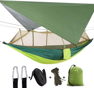 वूकी पोर्टेबल आउटडोर स्विंग बिस्तर एक या दो व्यक्ति मच्छर के जाल और बारिश के फोल्डेबल कपड़े के साथ एक या दो व्यक्ति - Product Image 2