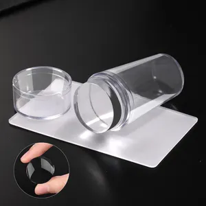 Silicone Transparent Nail Art Stamping Kit French For Manicure Plate Stamp Polish Stencil Template Seal Stamper Scraper