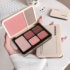 Paleta de Sombras de Ojos Multifuncional Plegable de Marca Privada, Todo en Uno, Colorete, Sombra para Ojos, Mineral Resistente al Agua, 7 Colores Oscuros de Alta Pigmentación - Product Image 1