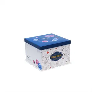 Nach maß hohe qualität karton rose box, platz rose kuchen box, 10 zoll blau