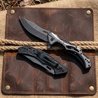 Couteau de poche pliant tactique EDC avec lame en acier 3Cr13 de 209,6 mm et 2,8 mm d'épaisseur, roulement à billes, verrouillage Liner Lock et manche en aluminium