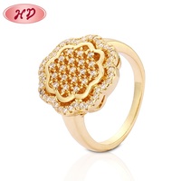 Cincin Emas Bentuk Bunga Pakistan Perhiasan Wanita Desain Baru Cincin Jari Emas