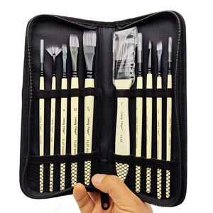 Ensemble de 10/12 pinceaux à manche en bois, sac, pinceaux à <span class=keywords><strong>peinture</strong></span> acrylique et à l'<span class=keywords><strong>huile</strong></span>, série d'artistes, pinceaux plats larges, pinceaux en forme de filbert, pinceaux en forme d'angle, pinceaux de détail - Product Image 5