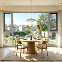 Fenêtre fixe en aluminium à rupture de pont thermique de qualité maison passive, triple vitrage Low-E pour projet résidentiel écologique