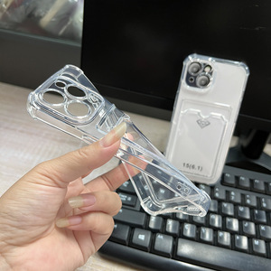 Funda Transparente para iPhone 17 Pro Max, iPhone 16, 15 Pro Max, 13, 14, 12, 11, 6, 7, 8 Plus, SE2, con Bolsillo para Tarjetas - Product Image 5