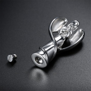 Dewi malaikat sayap Tempat abu Stainless Steel Memorial kremasi guci sudut kalung kenang-kenangan Tuhan liontin liontin gaya Barat - Product Image 4